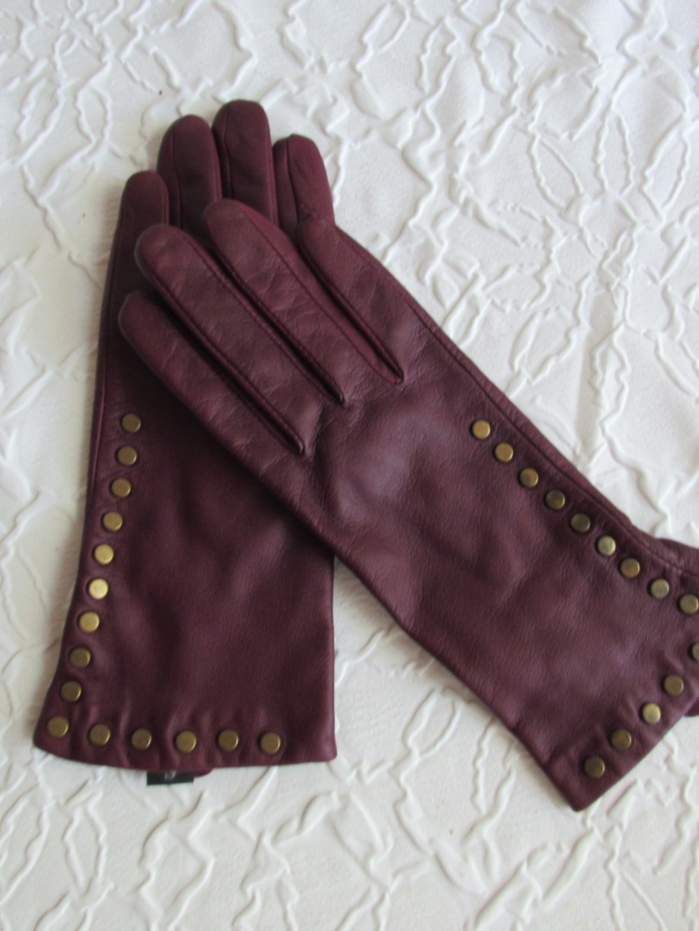 2 Pair Thinsulate Black Burgundy  Leather Gloves 40 gram Womens Size Small Lot